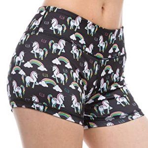 IAB Booty Shorts - Unicorn Print (Black)